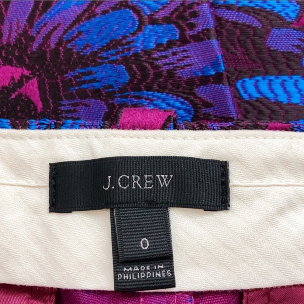 Like New J. Crew Garden Jacquard  Midnight Floral Pant, size 0 - Picture 6 of 7